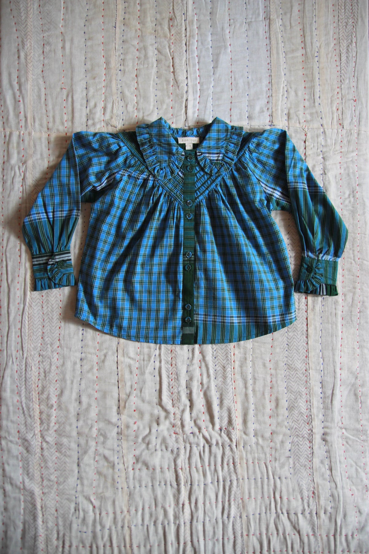 iris blouse lungi check