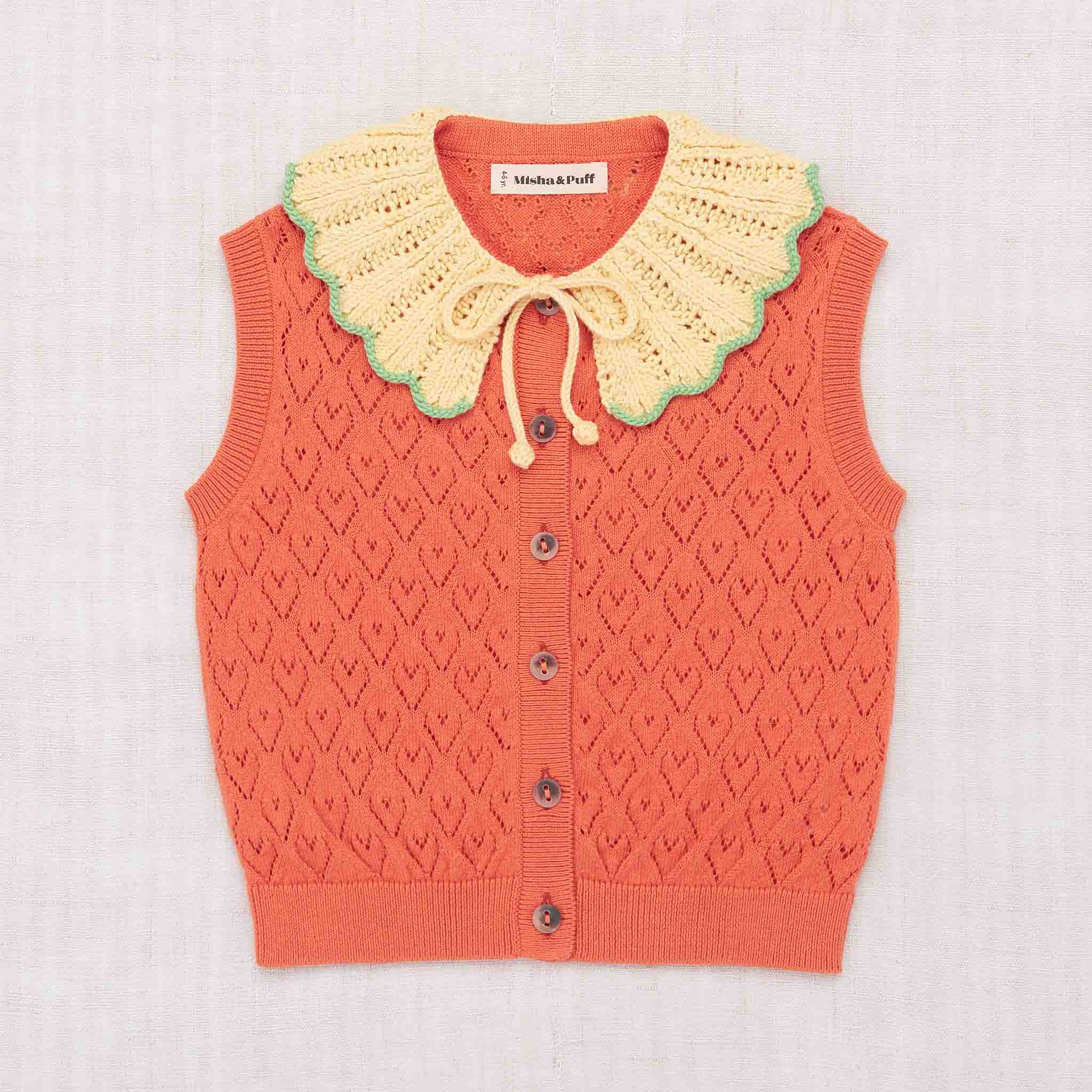 Hearts Eyelet Zoe Vest Melon