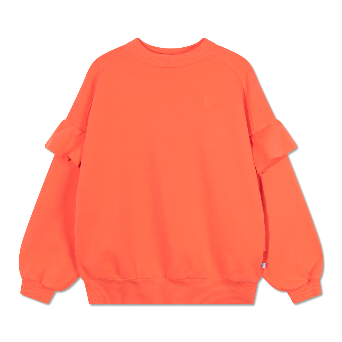 Ruffle sweater flow coral