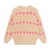 Knit sweater pink hearts