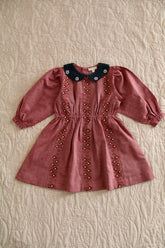 Embroidered dress Red chambray