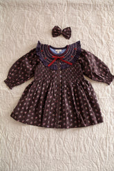 Tunic with hair clips Little bouquet print