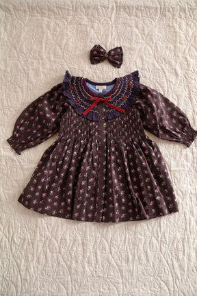 Tunic with hair clips Little bouquet print