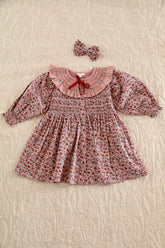 Tunic with hair clip Blue flower field print