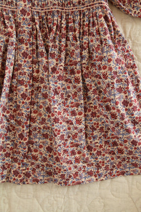 Tunic with hair clip Blue flower field print