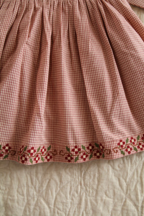 Embroidered dress Nude check