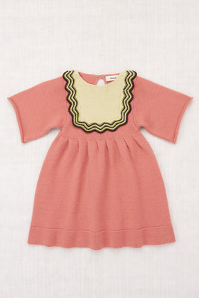 Chevron Bib Dress Rosewood