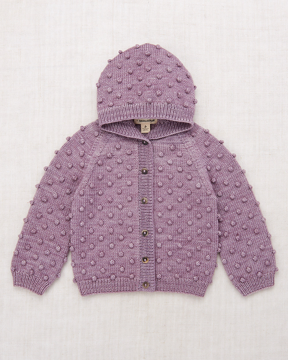 Hooded Popcorn Cardigan Periwinkle