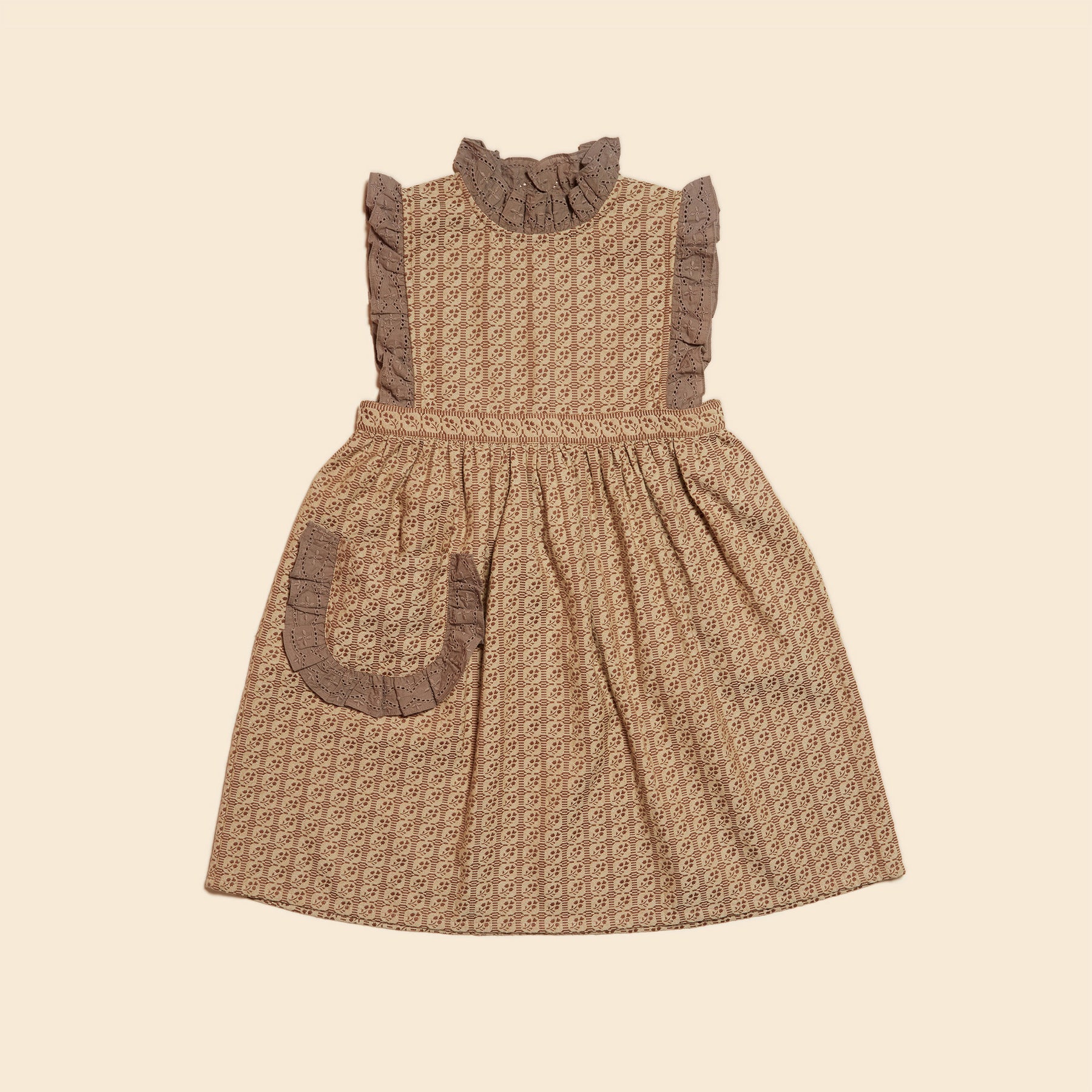 Apolina IDA PINAFORE GRID FLORAL 2-3y-