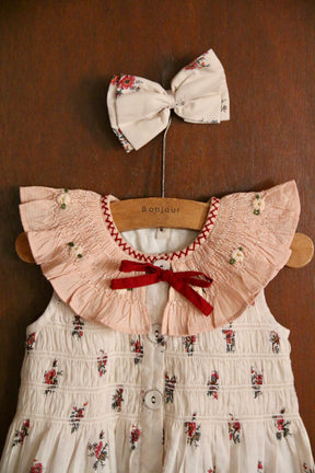 Tunique with hair clip Garden flowers print - cotton voile