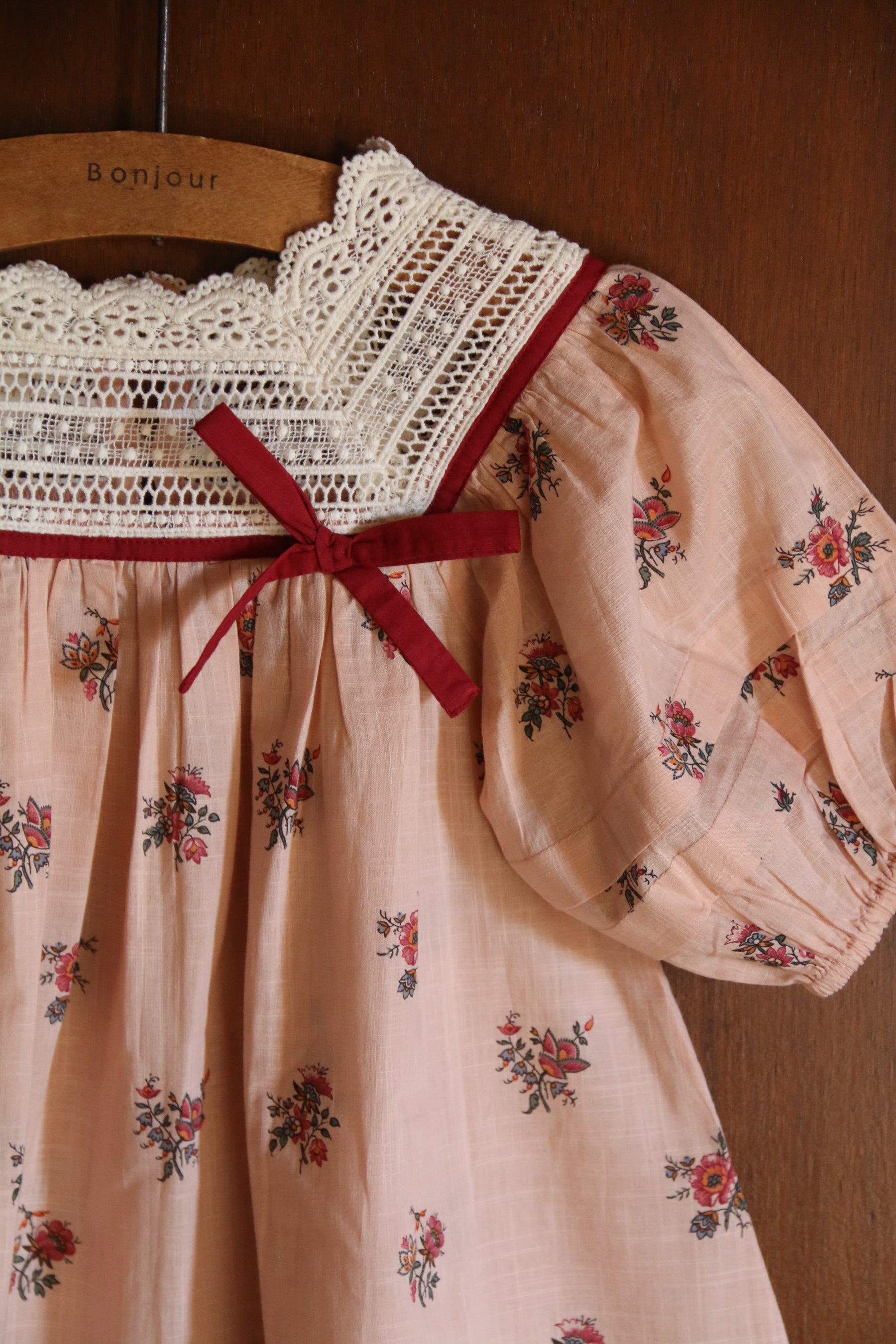 Princess dress Pink garden flowers print - cotton voile