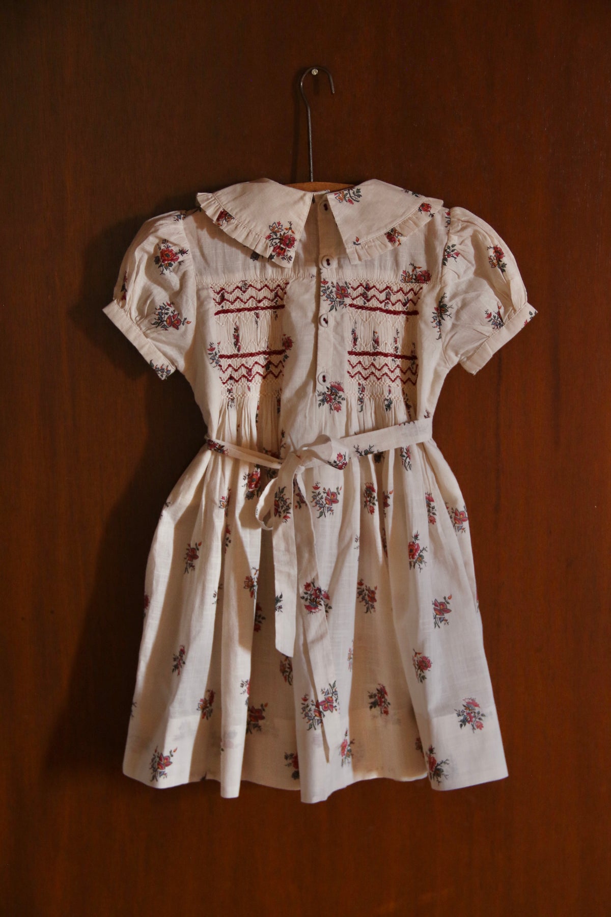 Handsmock dress Garden flowers print - cotton voile