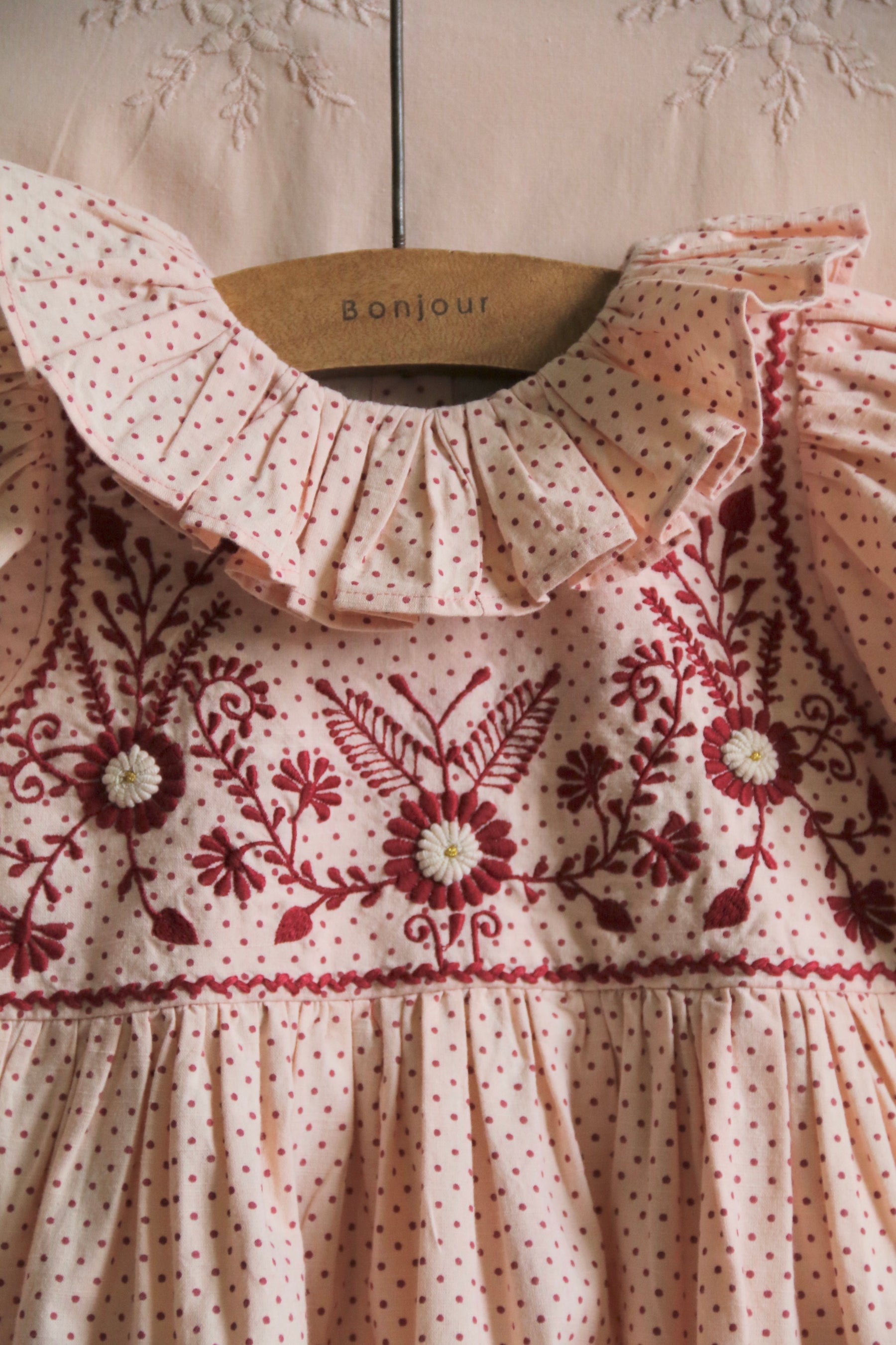 Iris tunique pink dot print