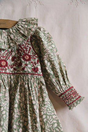 Iris tunic leaf block print