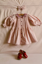 Tunique with hair clip pink dot print