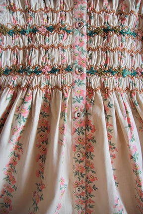 romantic long tunique farandole stripes flowers print