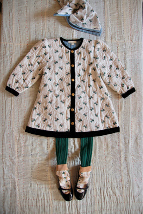 dress coat with scarf hazelnut print - pique fabric