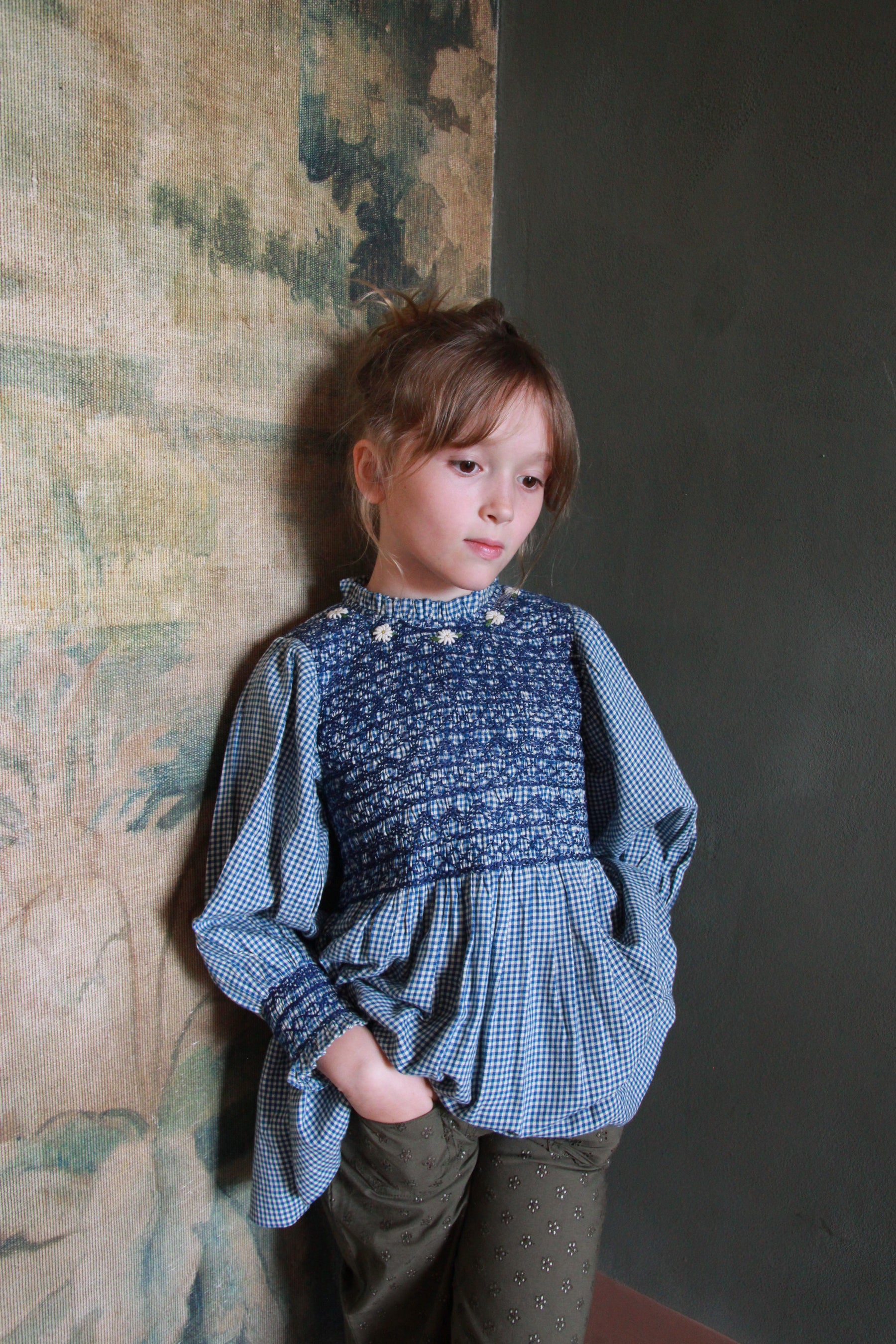 handsmock blouse vichy blue