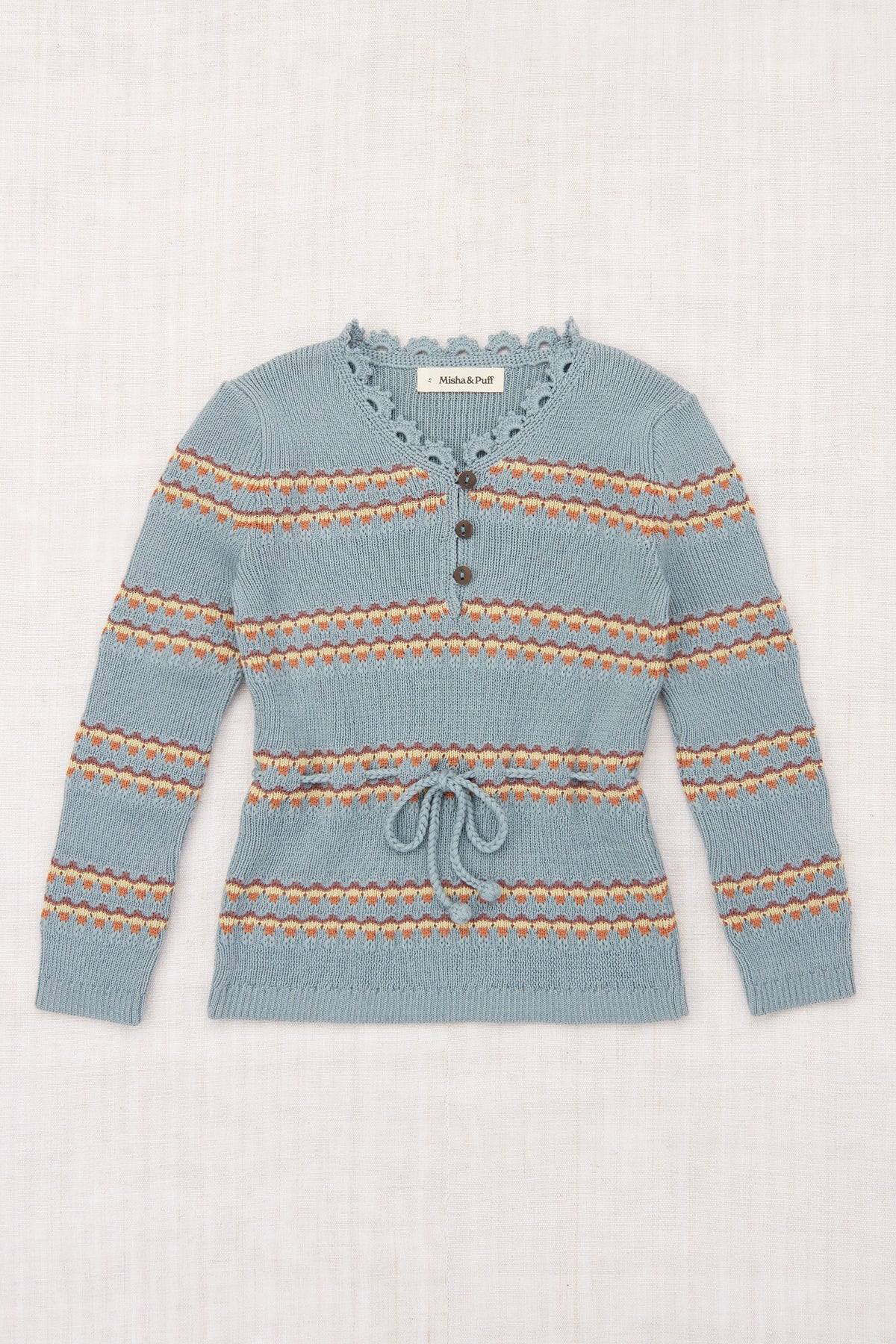 Polina Top Overcast Beaded Stripe