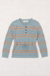 Polina Top Overcast Beaded Stripe