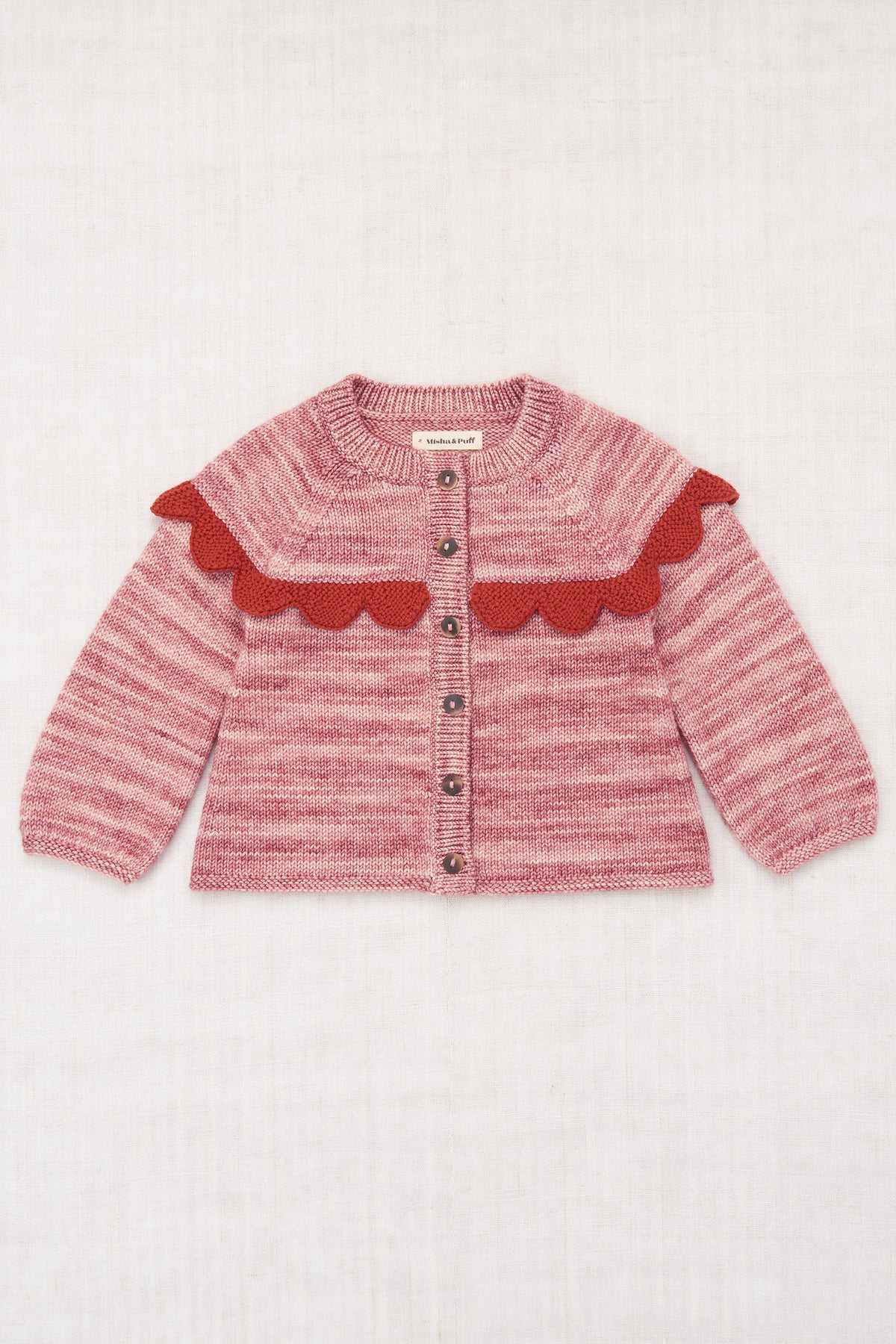 Scallop Yoke Cardigan Heavy Gauge