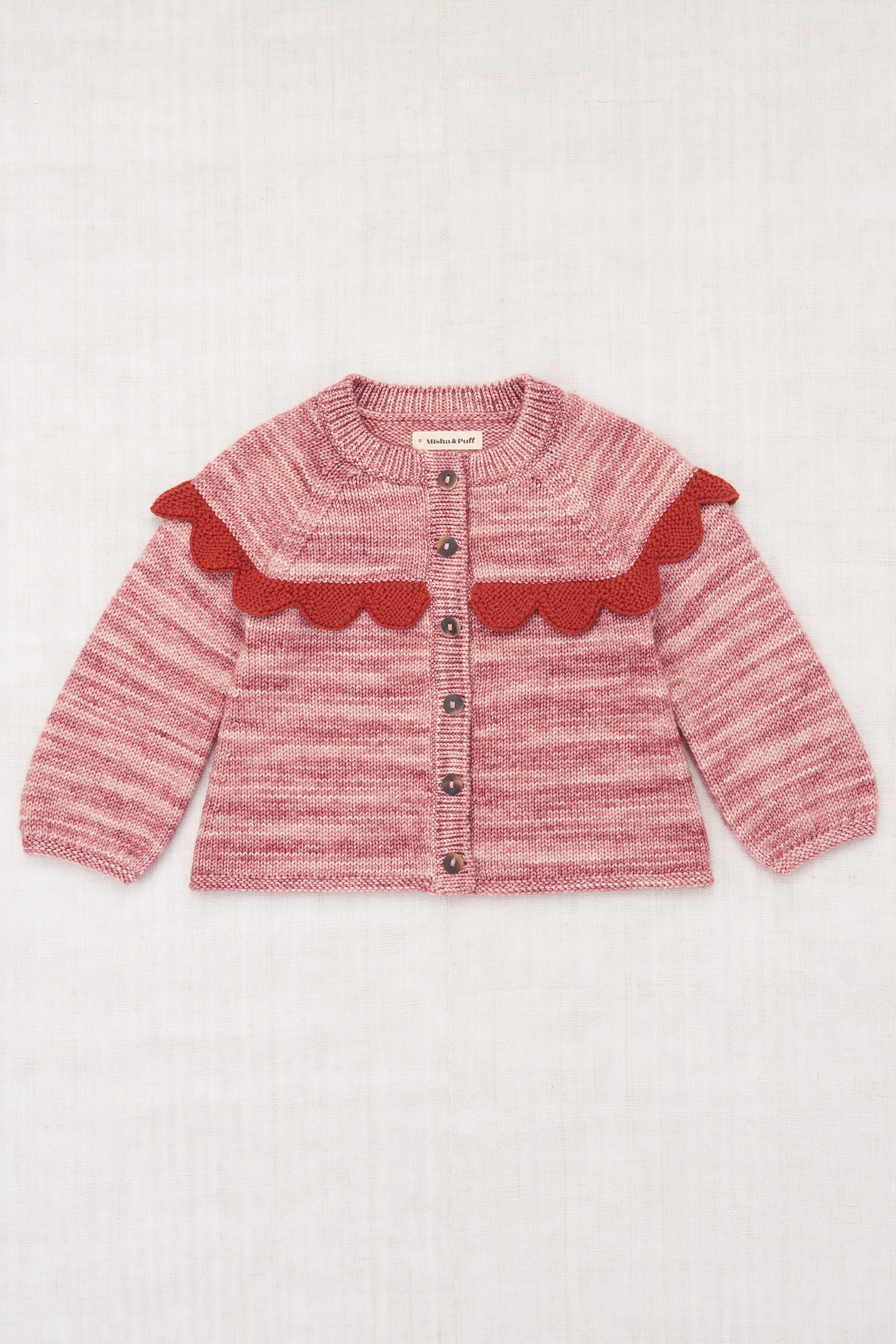 Scallop Yoke Cardigan Heavy Gauge