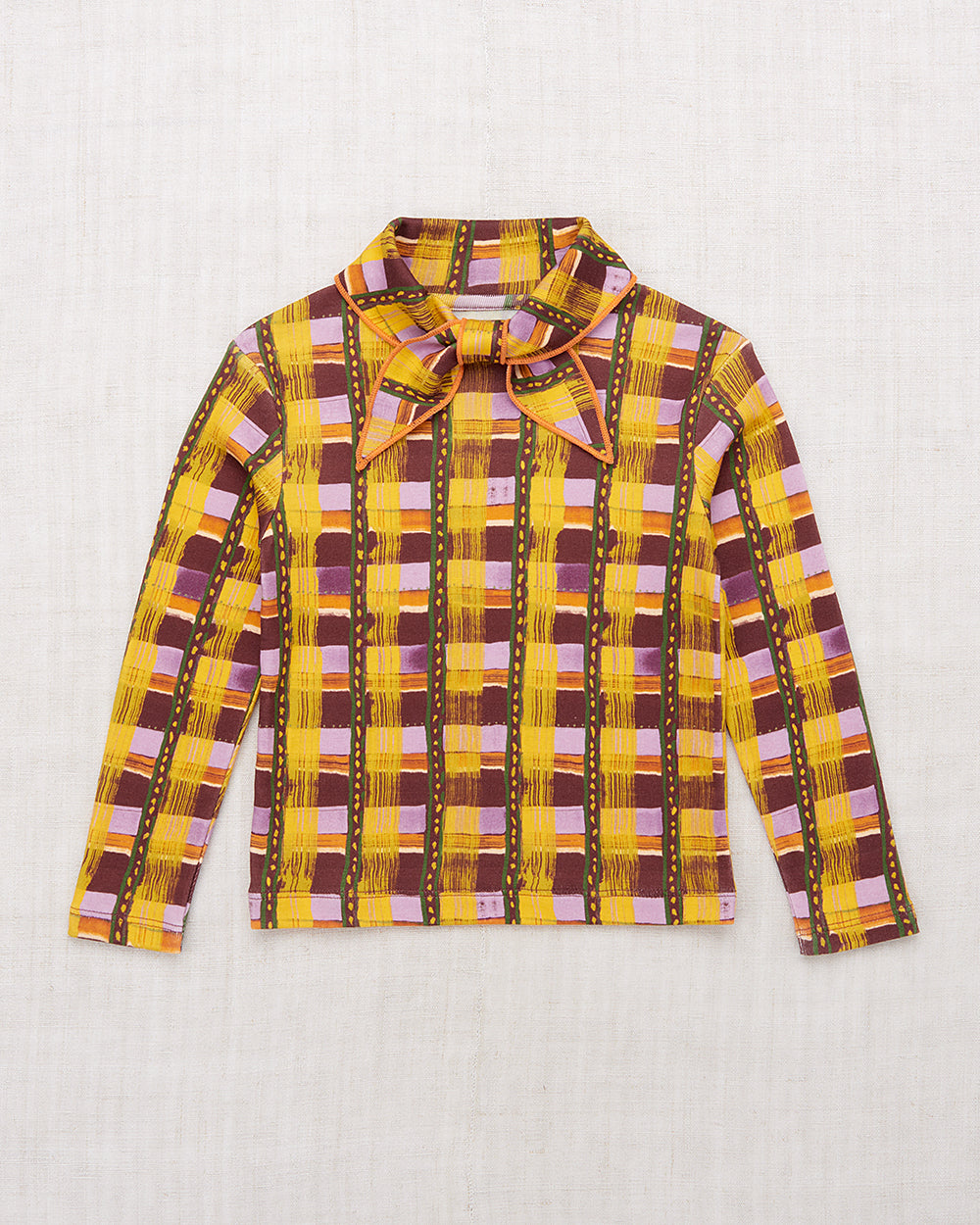 Scout Top Plum Watercolor Plaid