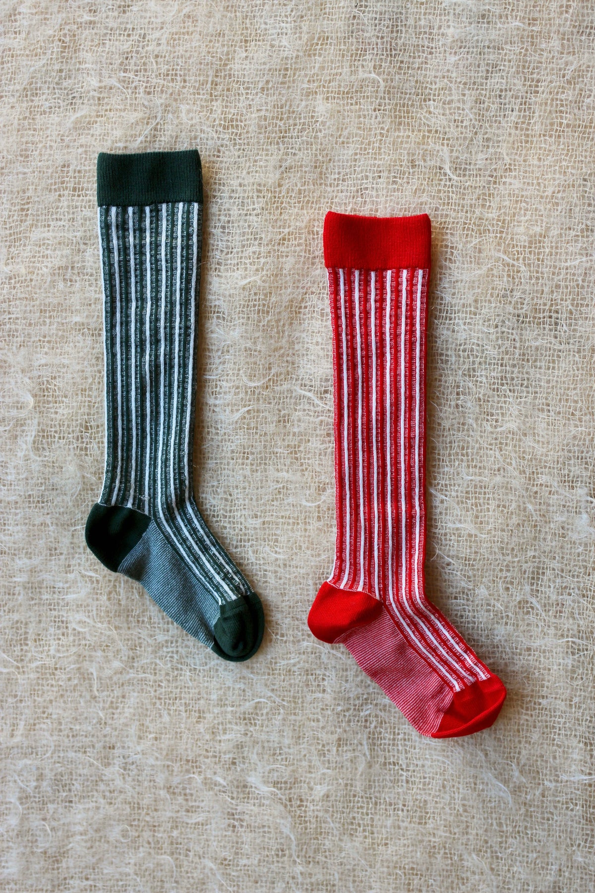 Green stripes socks