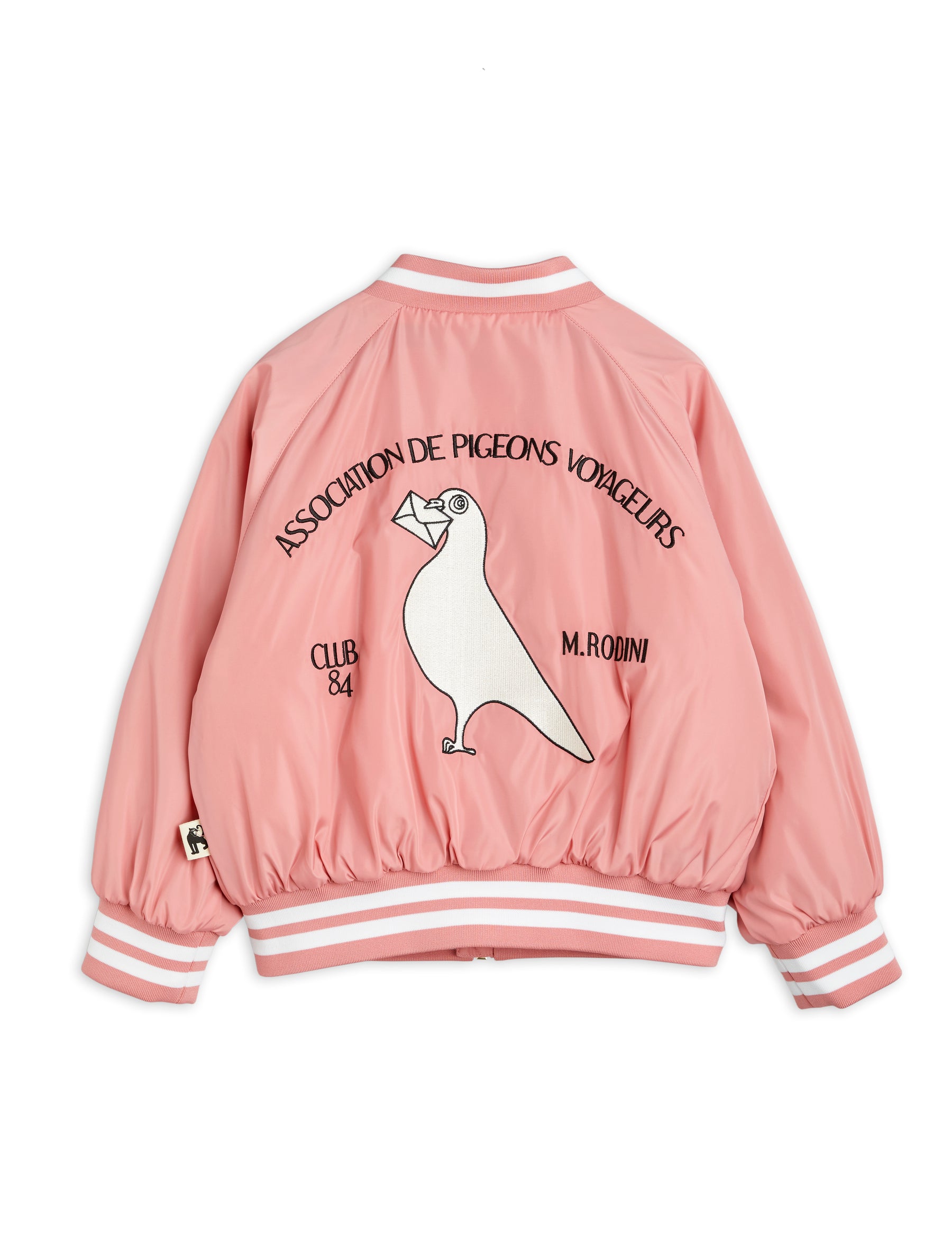 Pigeons woven baseball jacket Pink