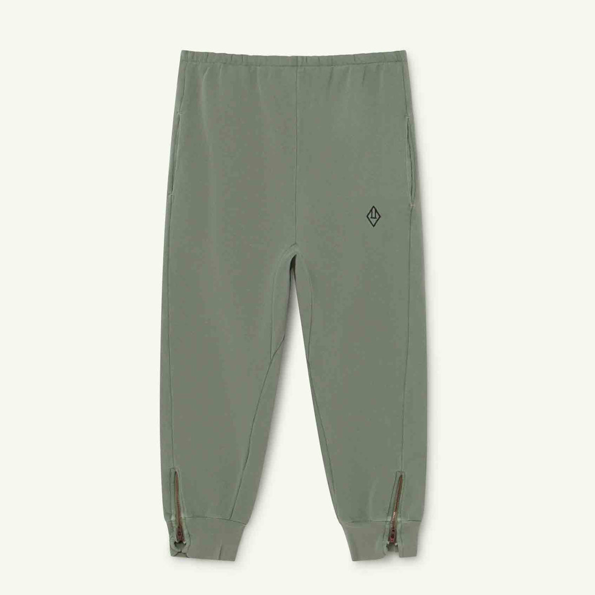The Animals Observatory - PANTHER KIDS TROUSERS SOFT GREEN LOGO