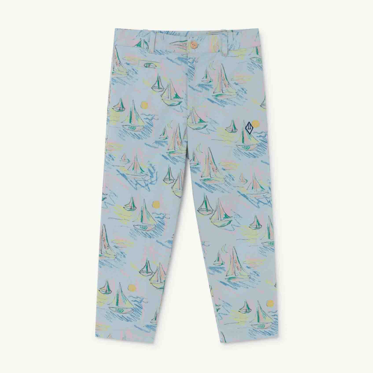 The Animals Observatory - CAMEL KIDS TROUSERS SOFT BLUE BOATS