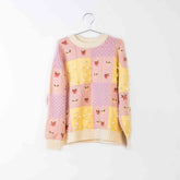 Fish & Kids - ADULT PINK/YELLOW PATCHWORK SWEATER
