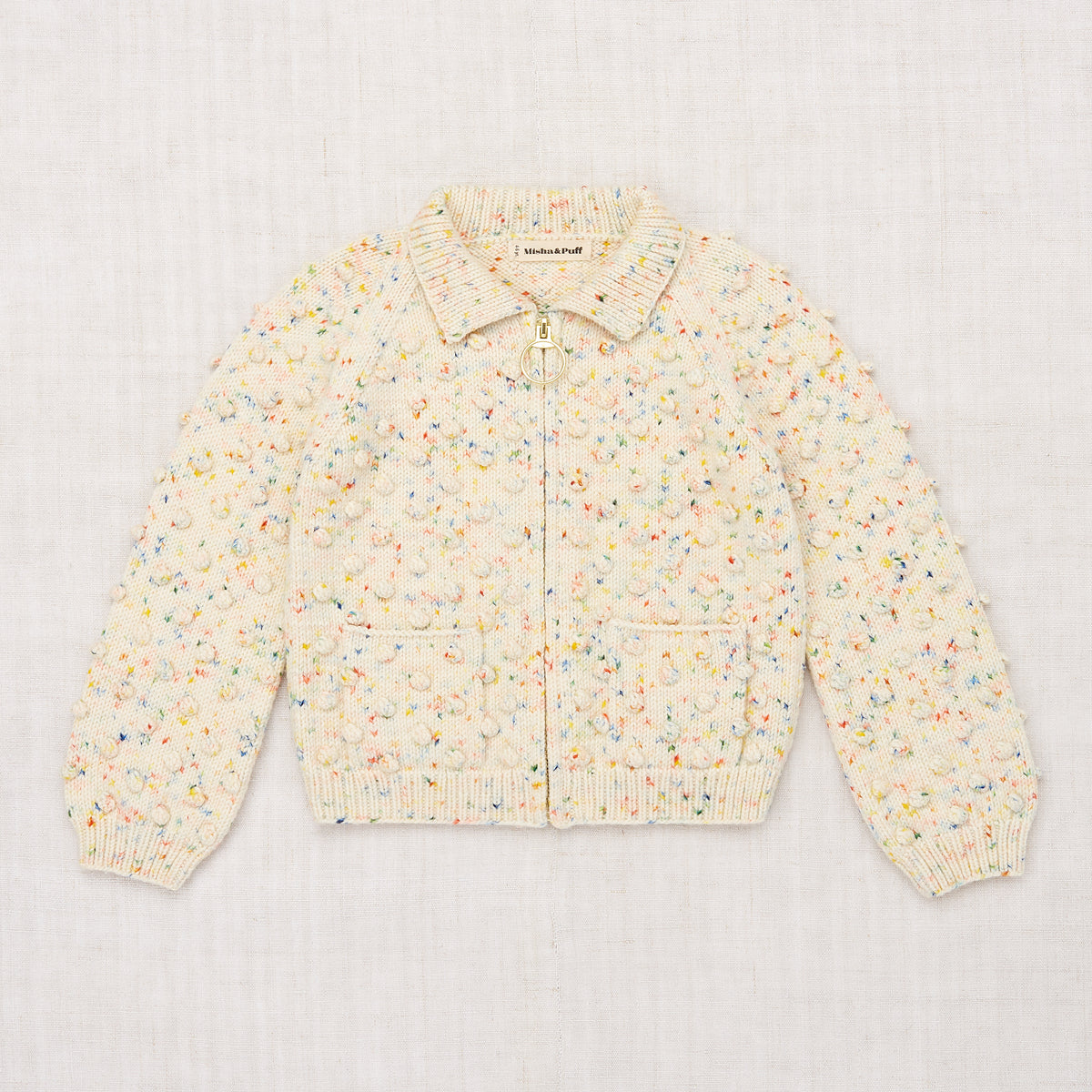 Popcorn Zip Cardigan | Confetti